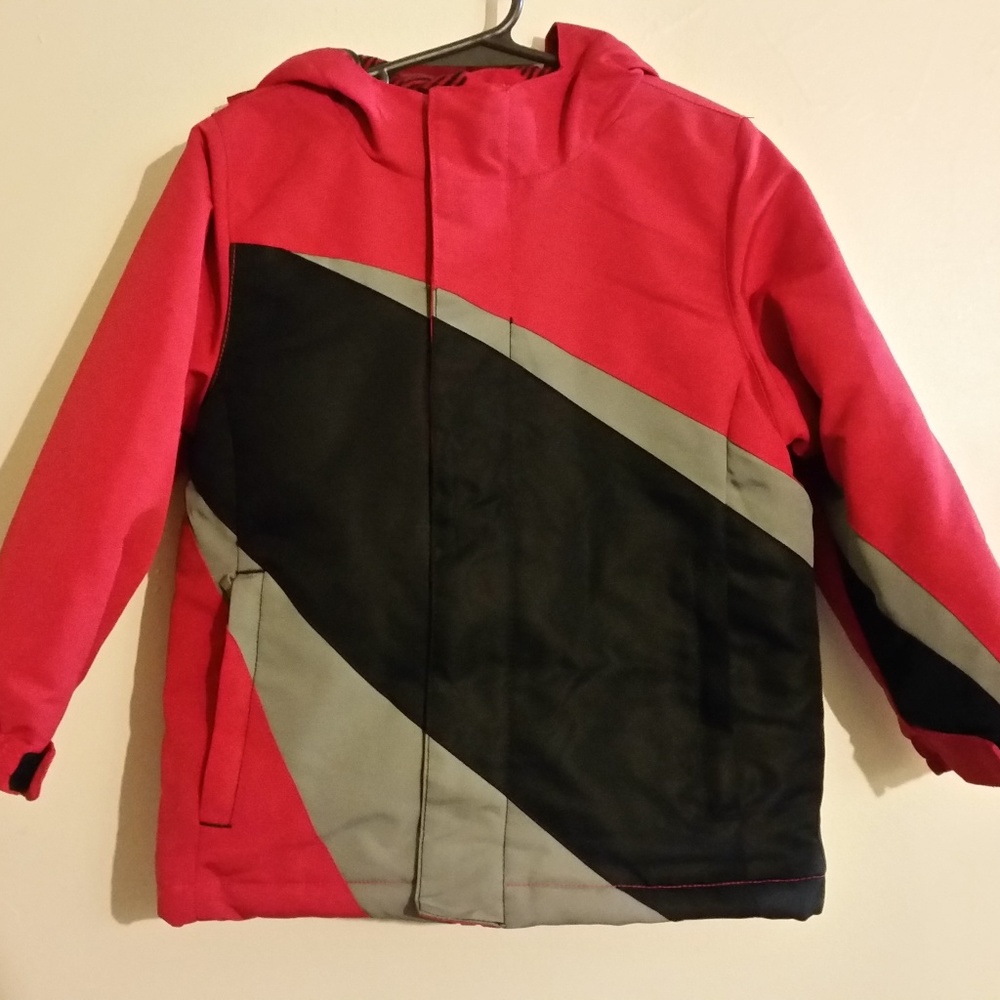 Toddler Boy's Red, Black & Grey Coat / Jacket 4T